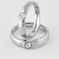 VOJ Stainless Steel Cubic Zirconia Silver Plated Adjustable Ring Set for Couple | Swadesiicart
