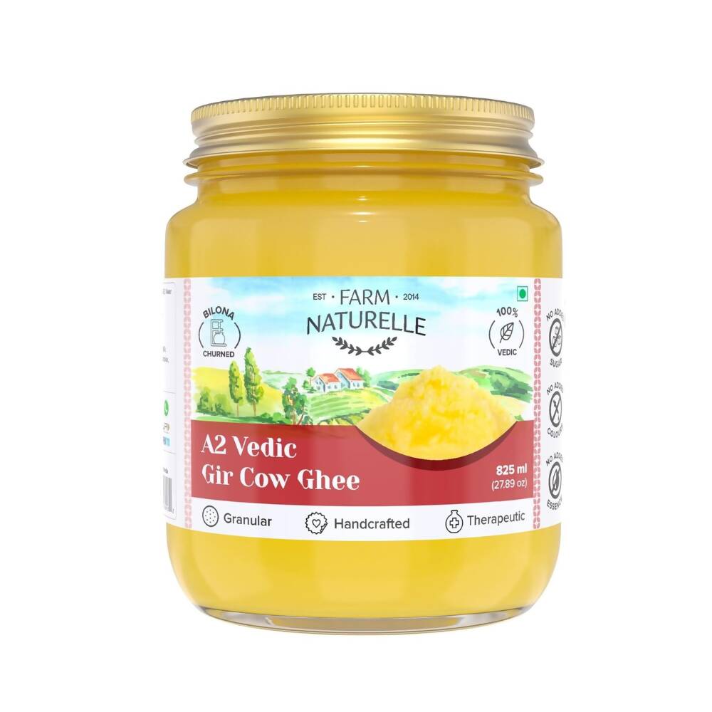 Farm Naturelle A2 Vedic Gir Cow Ghee | Cultured Ghee | Traditional Bilona Method | Pure A2 Ghee - Swadesiicart