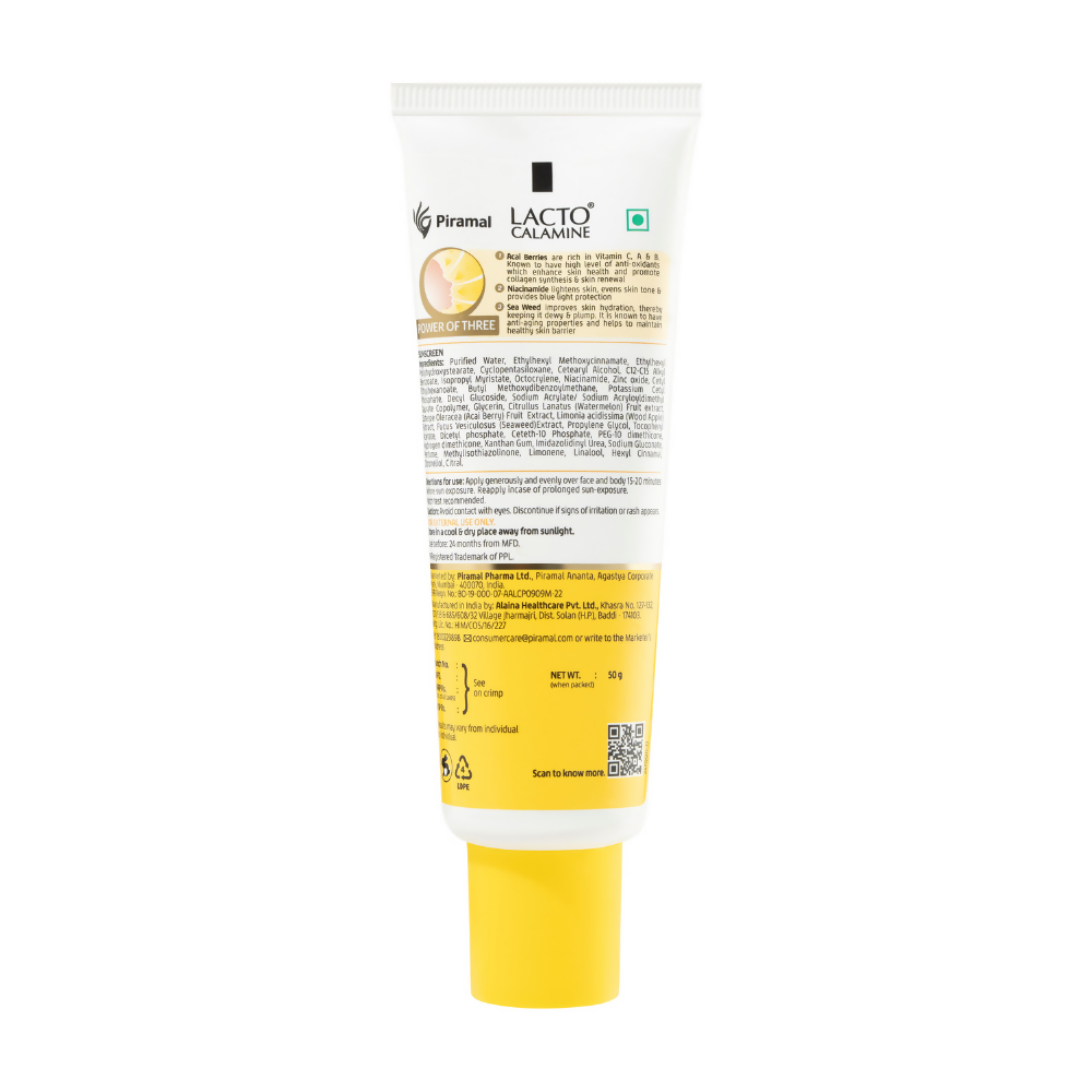 Lacto Calamine Dewy Sunscreen+Primer SPF 50 PFA +++ UVA & UVB Protection - Swadesiicart