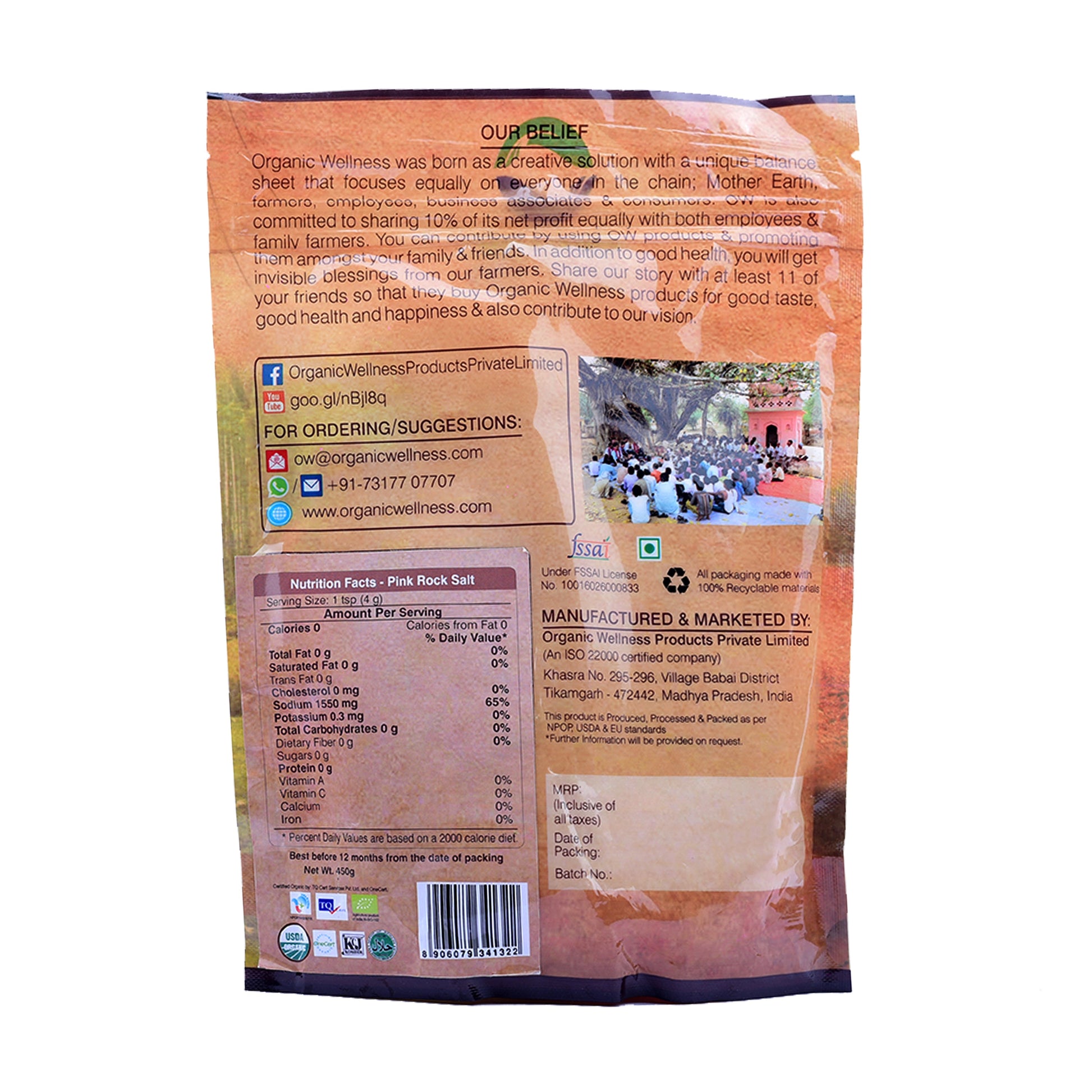 Organic Wellness Pink Rock Salt - Swadesiicart