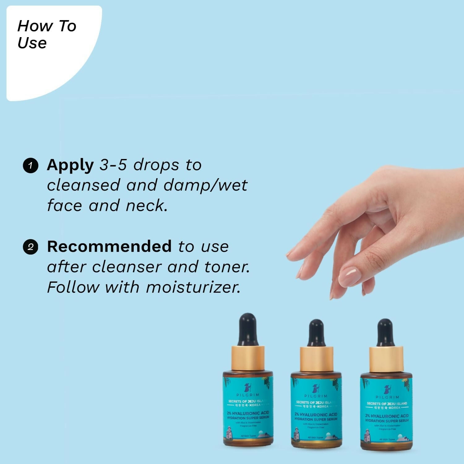 Pilgrim 2% Hyaluronic Acid Hydration Super Serum With Kiwi & Watermelon Extracts For Hydrated Skin - Korean Skin Care - Swadesiicart