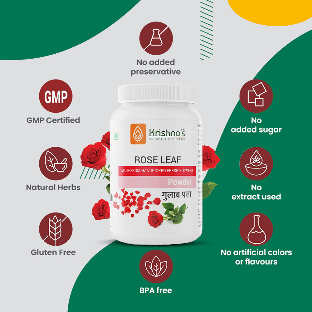 Krishna'S Herbal & Ayurveda Rose Leaf Powder | Swadesiicart