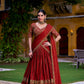 Lorenvalley Fashion Orange Rangoli Crush Sequins and Thread Embroidery Work Lehenga Choli with Dupatta - Swadesiicart