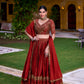 Lorenvalley Fashion Orange Rangoli Crush Sequins and Thread Embroidery Work Lehenga Choli with Dupatta - Swadesiicart