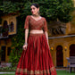 Lorenvalley Fashion Orange Rangoli Crush Sequins and Thread Embroidery Work Lehenga Choli with Dupatta - Swadesiicart