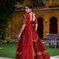 Lorenvalley Fashion Orange Rangoli Crush Sequins and Thread Embroidery Work Lehenga Choli with Dupatta - Swadesiicart