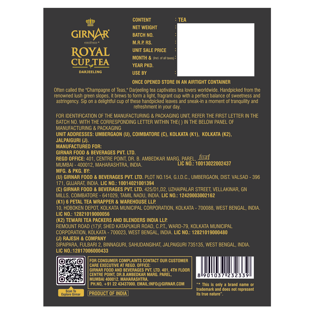 Girnar Royal Cup - Darjeeling | Swadesiicart