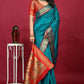Jyoti Fashion Women's Sky Blue Paithani Silk Zari Woven Saree with Blouse | Swadesiicart
