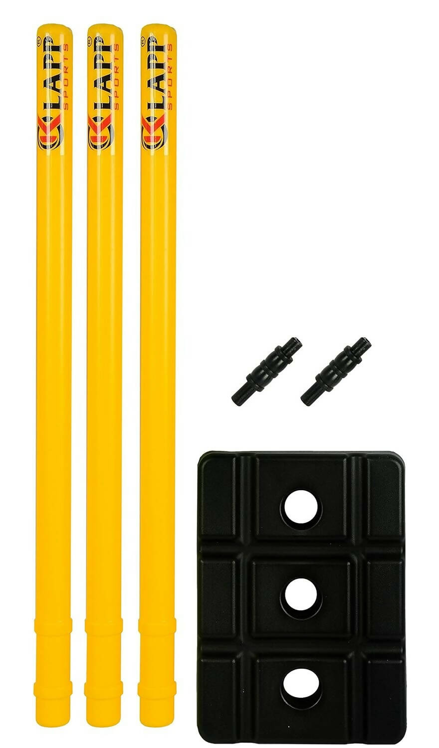 Klapp Six Pcs Plastic Wicket Set with Cover - Black and Yellow - Swadesiicart