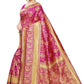 Vamika Banarasi Jaquard Pink Weaving Saree | Swadesiicart