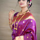 Jyoti Fashion Women's Purple Paithani Silk Zari Woven Saree with Blouse | Swadesiicart