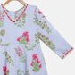 Ahalyaa Blue Crepe Printed Kids Kurta With Harem Pants For Girls | Swadesiicart