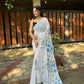 Vamsee Aditi White Georgette Saree - Swadesiicart