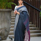 Beatitude Blue Cotton Jacquard Border Tangail Handloom Saree