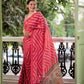 Vishnu Weaves Women's Gajri Soft Tussar Silk Digital Printed Saree with Unstitched Blouse - Swadesiicart