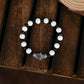 NVR Women & Men Black & White Evil Eye Elasticated Rakhi With Roli Chawal - Swadesiicart