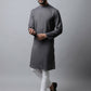 Even Apparels Grey Color Pure Cotton Men's Kurta With Side Placket (SLD1202) | Swadesiicart