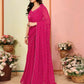 Aafreen Partywear Designer Dark pink Georgette Fancy Saree