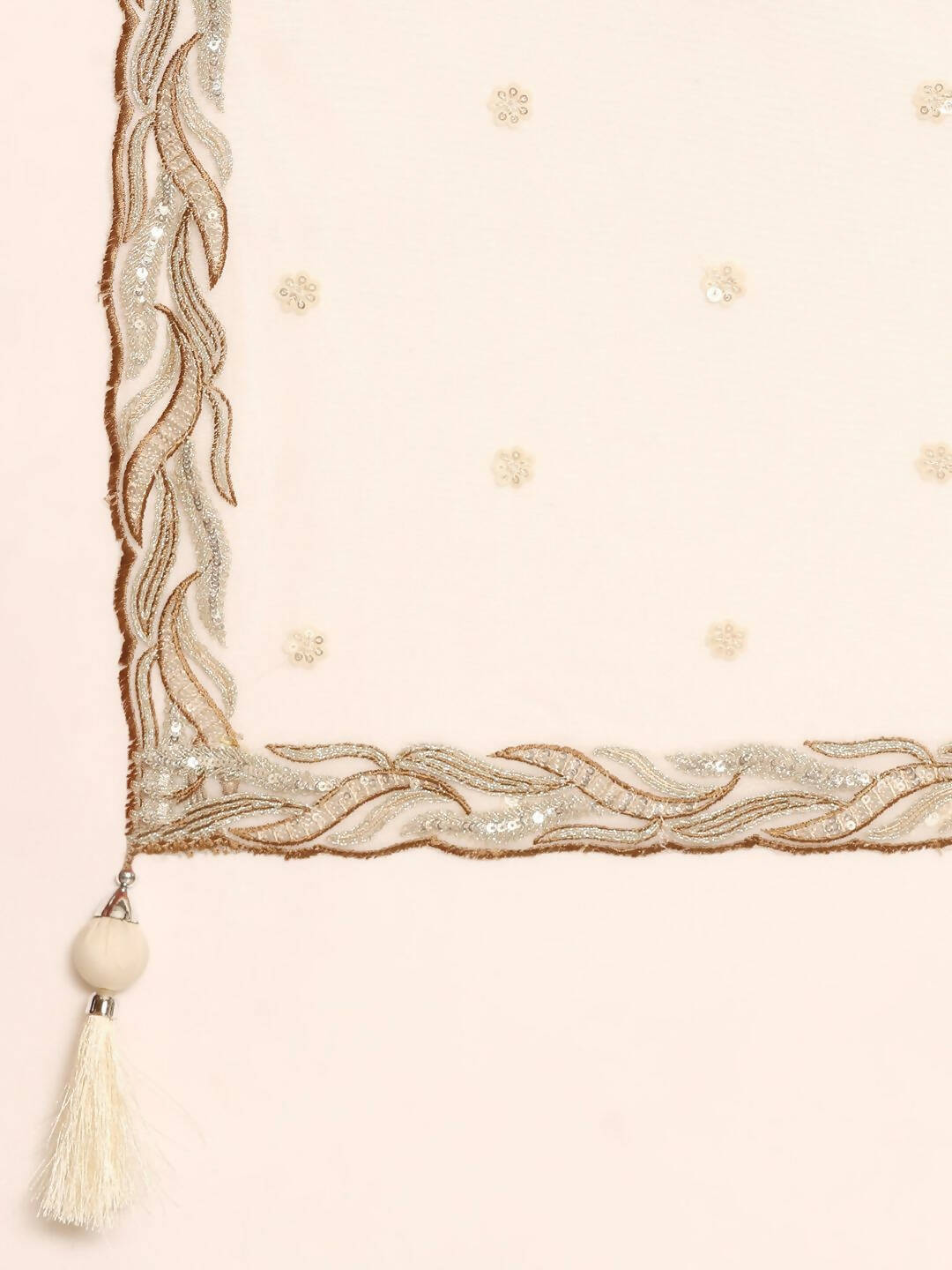 House of Panchhi Cream Net Sequins and Zarkan embroidery Lehenga choli & Dupatta | Swadesiicart