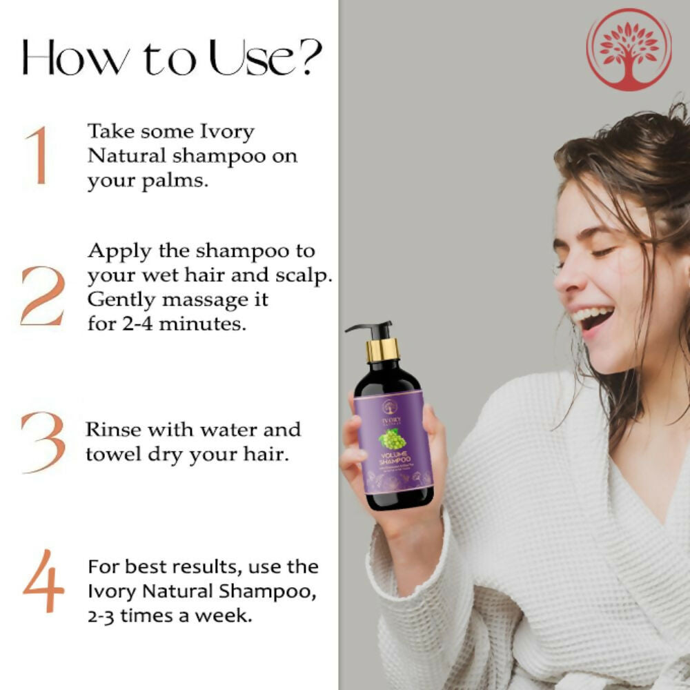 Ivory Natural Hair Volume Shampoo For Thicker And Voluminous Hair | Swadesiicart