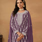 Anaita Purple Embroidered Faux Georgette Salwar Suit