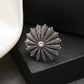 NVR Women's Silver-Toned Floral Shape Adjustable Finger Ring | Swadesiicart