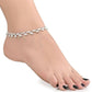 AanyaCentric Gold-Polished Mangalsutra Pendant Earring Set & Silver Plated Anklet