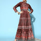 Ahalyaa Women's Beautiful Black Color Digital Print Velvet Kurta | Swadesiicart