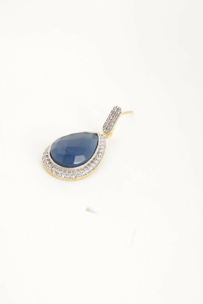Nuyug 22K Gold Plated Azure Muse Contemporary Drop Earrings | Swadesiicart