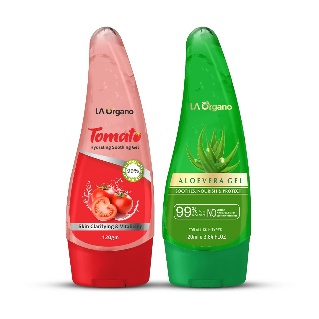 LA Organo Aloevera Gel & Tomato Hydrating Soothing Gel Combo | Swadesiicart