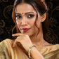 Ruby Raang 22k Gold Polished Kundan Bangle | Swadesiicart