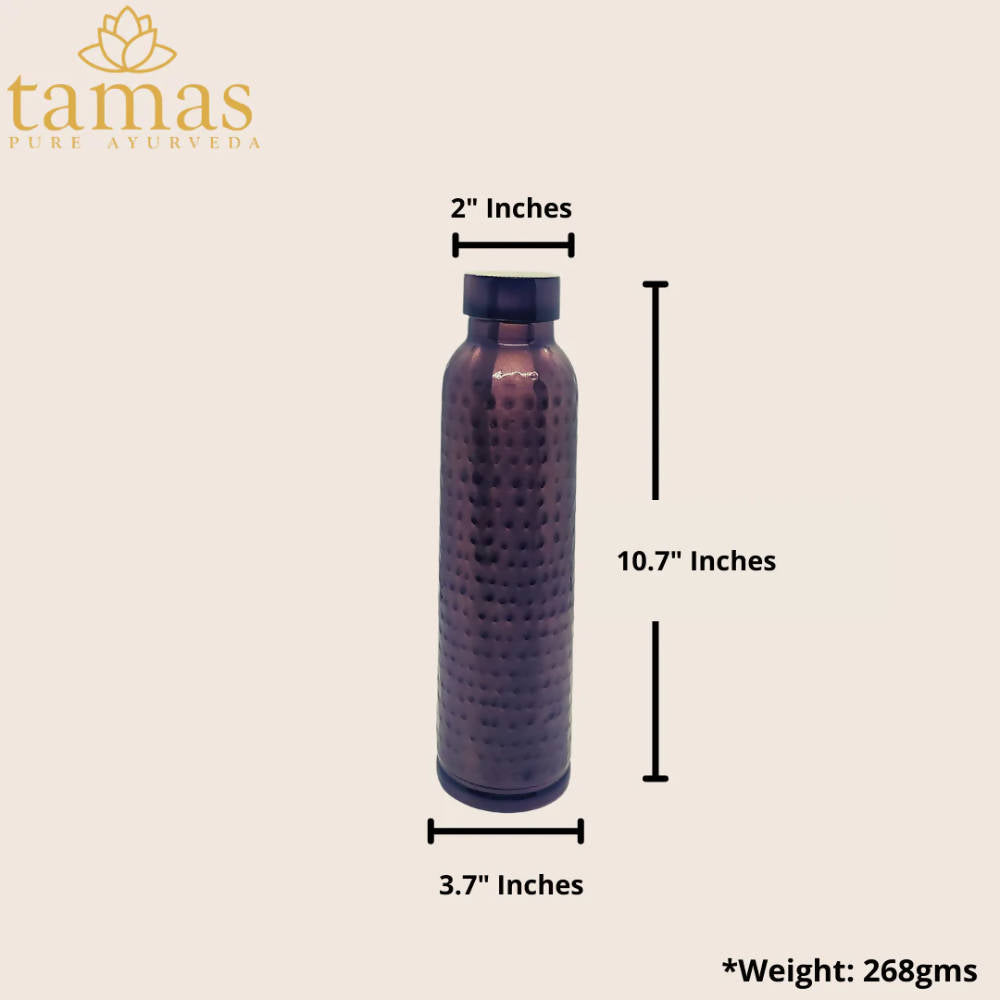 Tamas Hammered Antique Oreo Copper Water Bottle - Swadesiicart