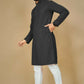 Anaita Black Embroidered Rayon Straight Kurta
