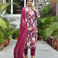 Vaasva Women's Chinon Emboidered Angrakha Anarkali Set With Solid Pant & Solid Embroidered Dupatta | Swadesiicart