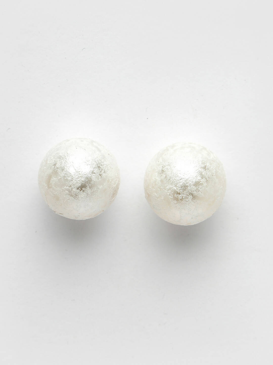 NVR Women's White Color Moon Stud Earrings | Swadesiicart