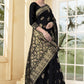 Vedant Vastram Litchi Silk Designer Banarasi Saree - Black | Swadesiicart