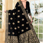 Vedant Vastram Litchi Silk Designer Banarasi Saree - Black | Swadesiicart
