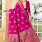 Vedant Vastram Litchi Silk Designer Banarasi Saree - Magenta | Swadesiicart