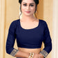 Vedant Vastram Litchi Silk Designer Banarasi Saree - Navy Blue | Swadesiicart