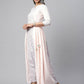 Ahalyaa Women Pink Crepe Khari Print Dress | Swadesiicart