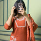 Lorenvalley Fashion Rust Roman Silk Embroidery with Sequence Work Kurta Pant with Dupatta - Swadesiicart