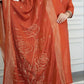Lorenvalley Fashion Rust Roman Silk Hand Work Kurta Pant with Dupatta - Swadesiicart