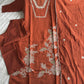 Lorenvalley Fashion Rust Roman Silk Embroidery with Sequence Work Kurta Pant with Dupatta - Swadesiicart