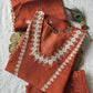 Lorenvalley Fashion Rust Roman Silk Embroidery with Sequence Work Kurta Pant with Dupatta - Swadesiicart