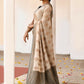 Joban Fashion Ivory Crepe Chiffon Pure Handloom Banarasi Silk Saree | Swadesiicart