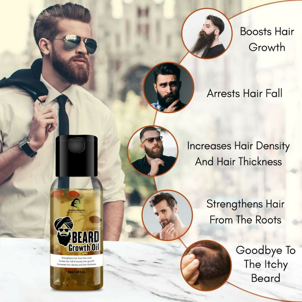 Beauty Secrets Premium Beard Growth Oil - Swadesiicart