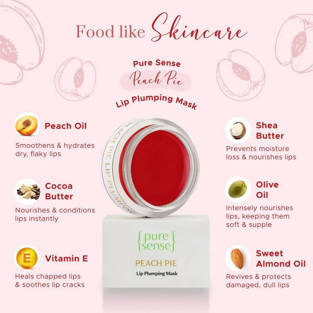 PureSense Peach Pie Lip Plumping Mask - Swadesiicart