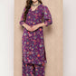 Ahalyaa Women's Traditional wear Kurta Set - Purple | Swadesiicart