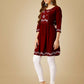 Jyoti Fashion Women's Maroon Viscose Rayon Embroidered Casual Top | Swadesiicart