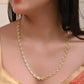 VOJ Women Gold-Polished Self Designed Oval Shaped Chain | Swadesiicart